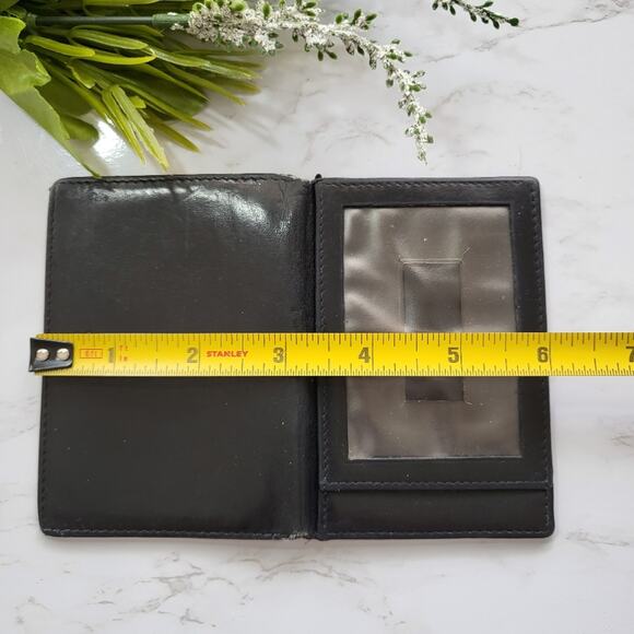 VINTAGE GUCCI BLACK LEATHER ID CARD HOLDER BIFOLD WALLET - Picture 6 of 16